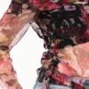 Düşük Omuz Büzgülü Bluz-Pembe